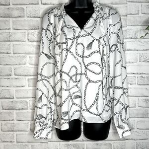 The Limited Black & White Tassel Design Top Blouse Size Medium